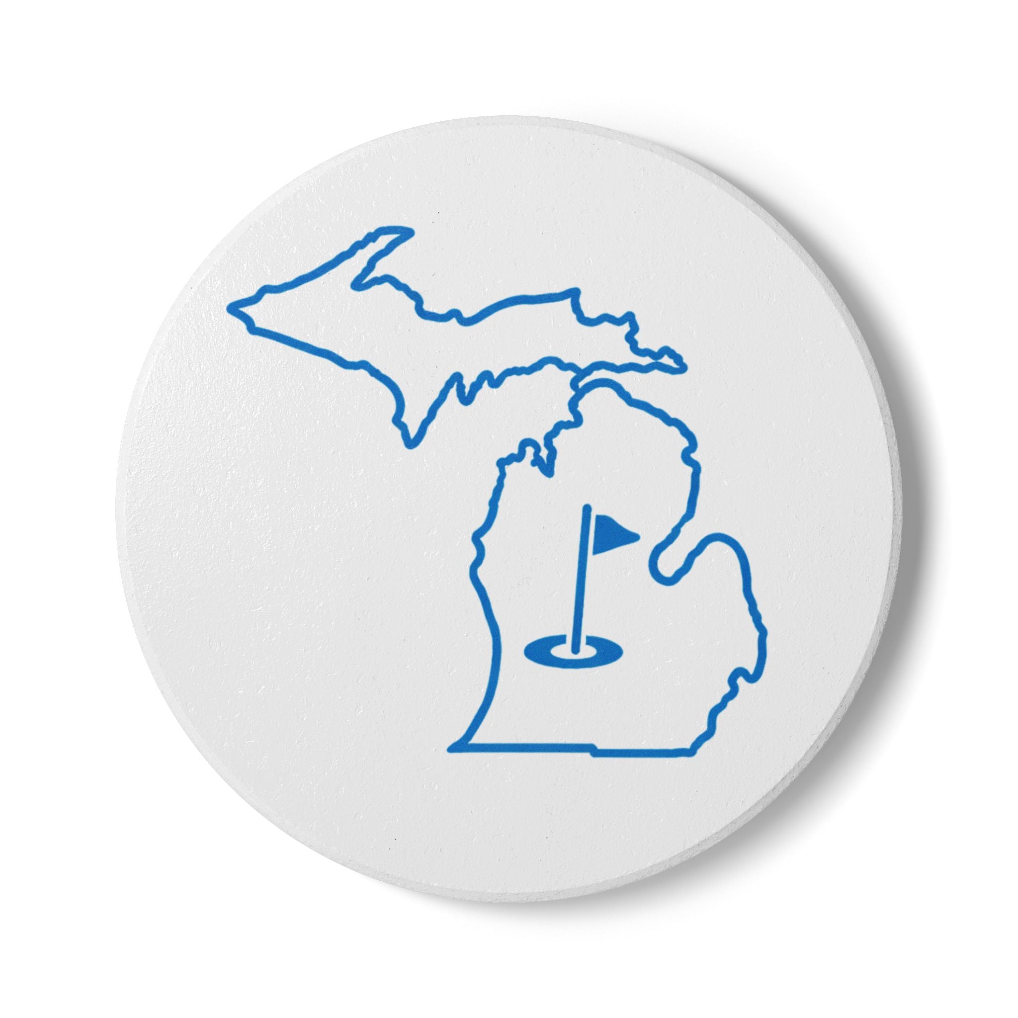 Michigan Blue Silhouette Ceramic Coaster