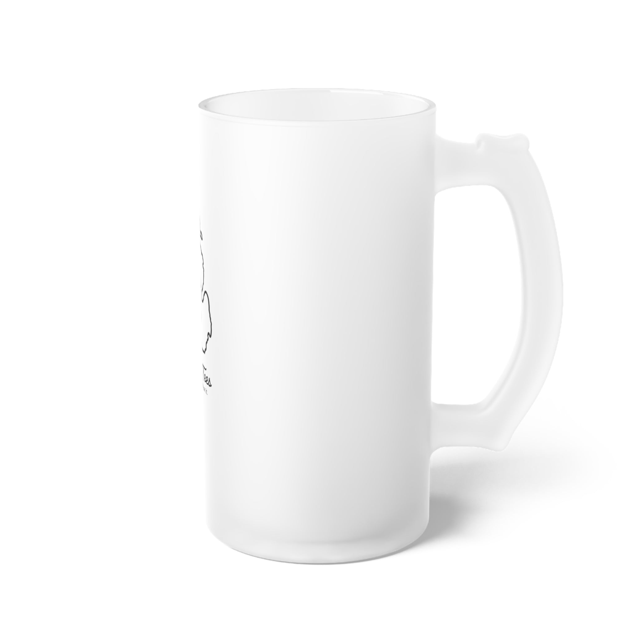 Michigan Black Silhouette Frosted Glass Beer Mug