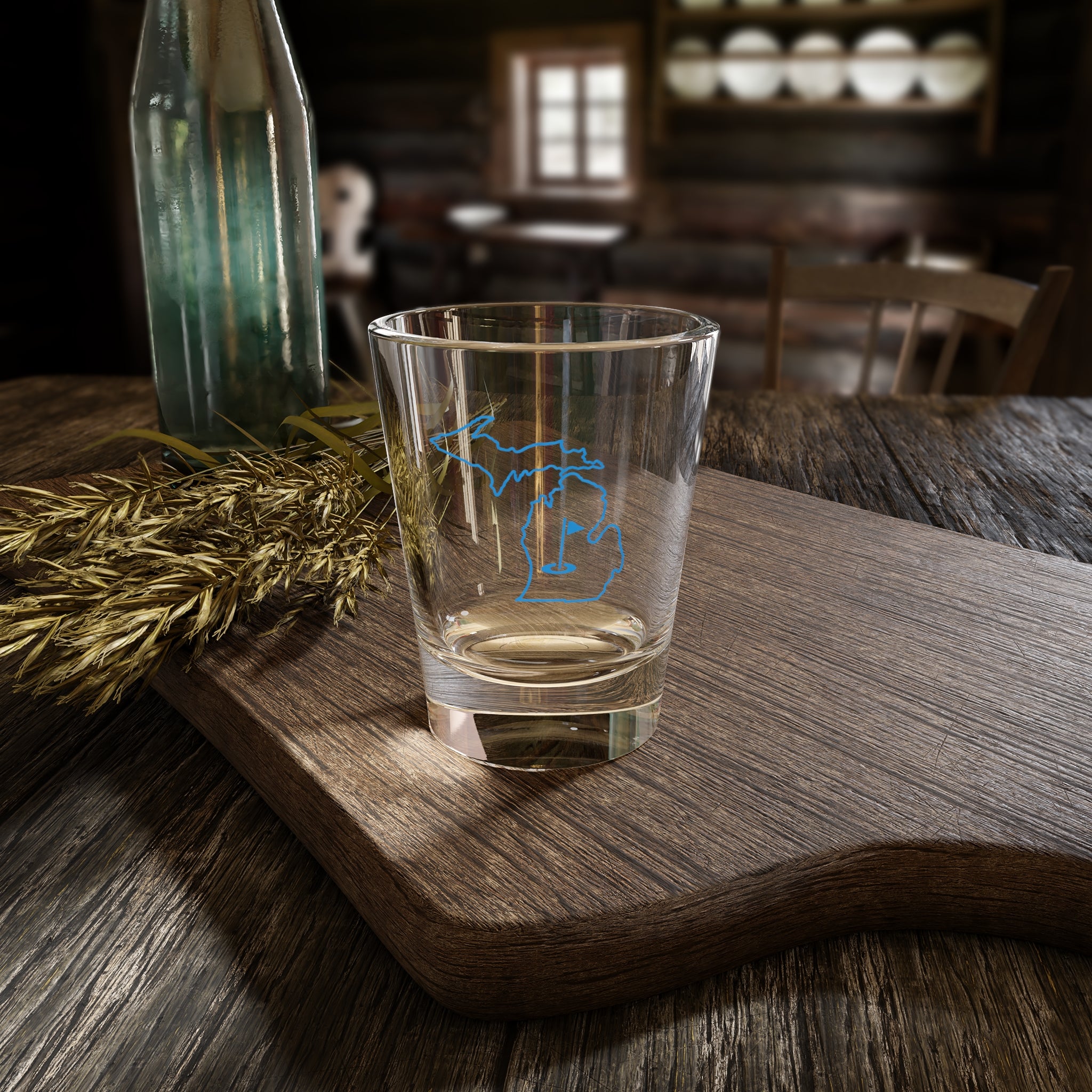 Michigan Blue Silhouette Shot Glass