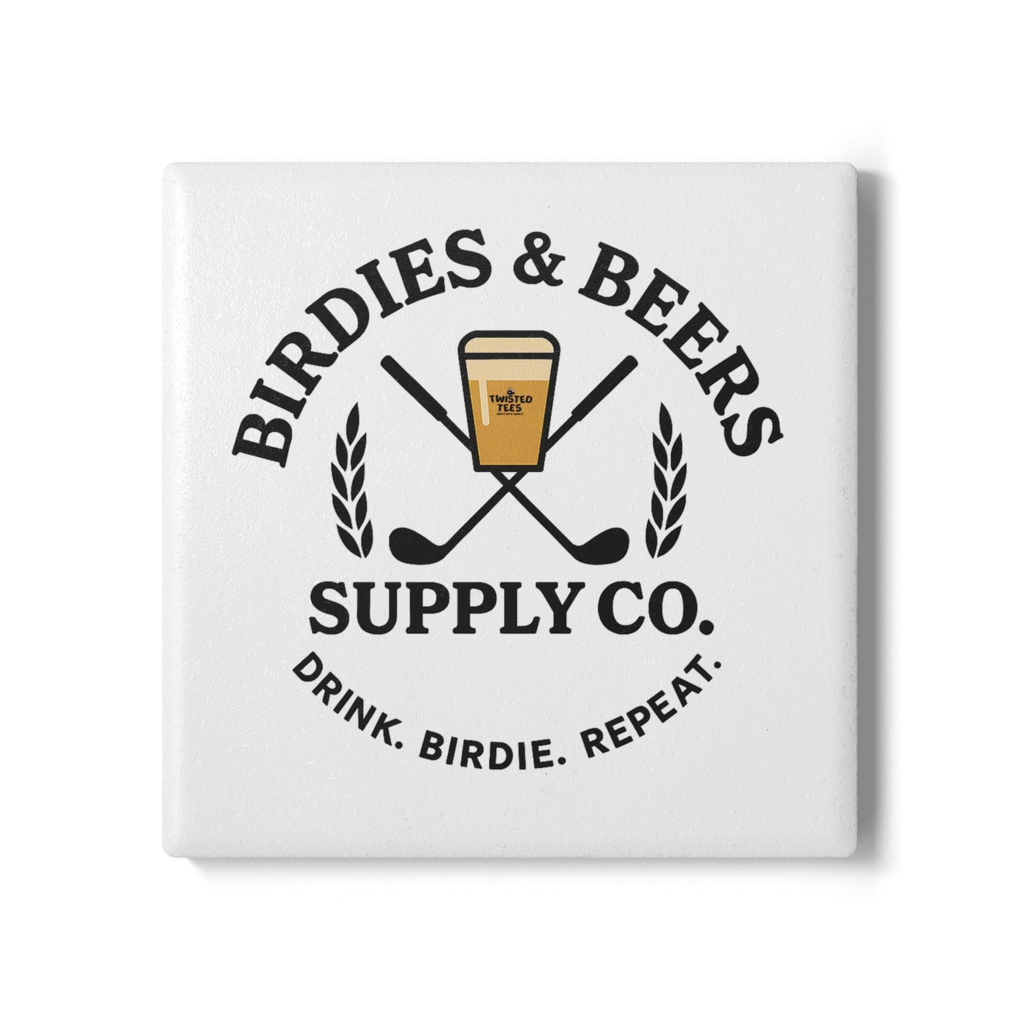 Birdies and Beers Ceramic Coaster