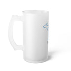 Michigan Blue Silhouette Frosted Glass Beer Mug