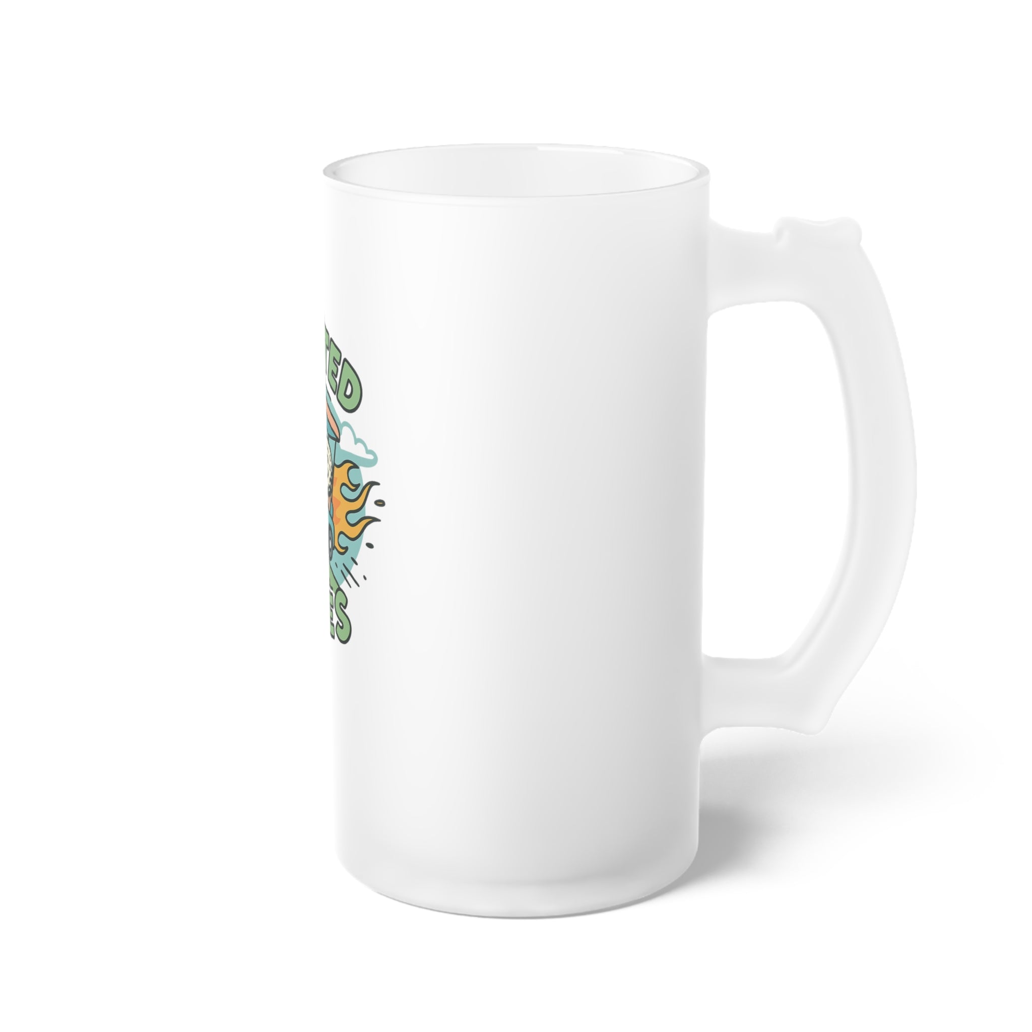 Twisted Tees Golf Cart Frosted Glass Beer Mug