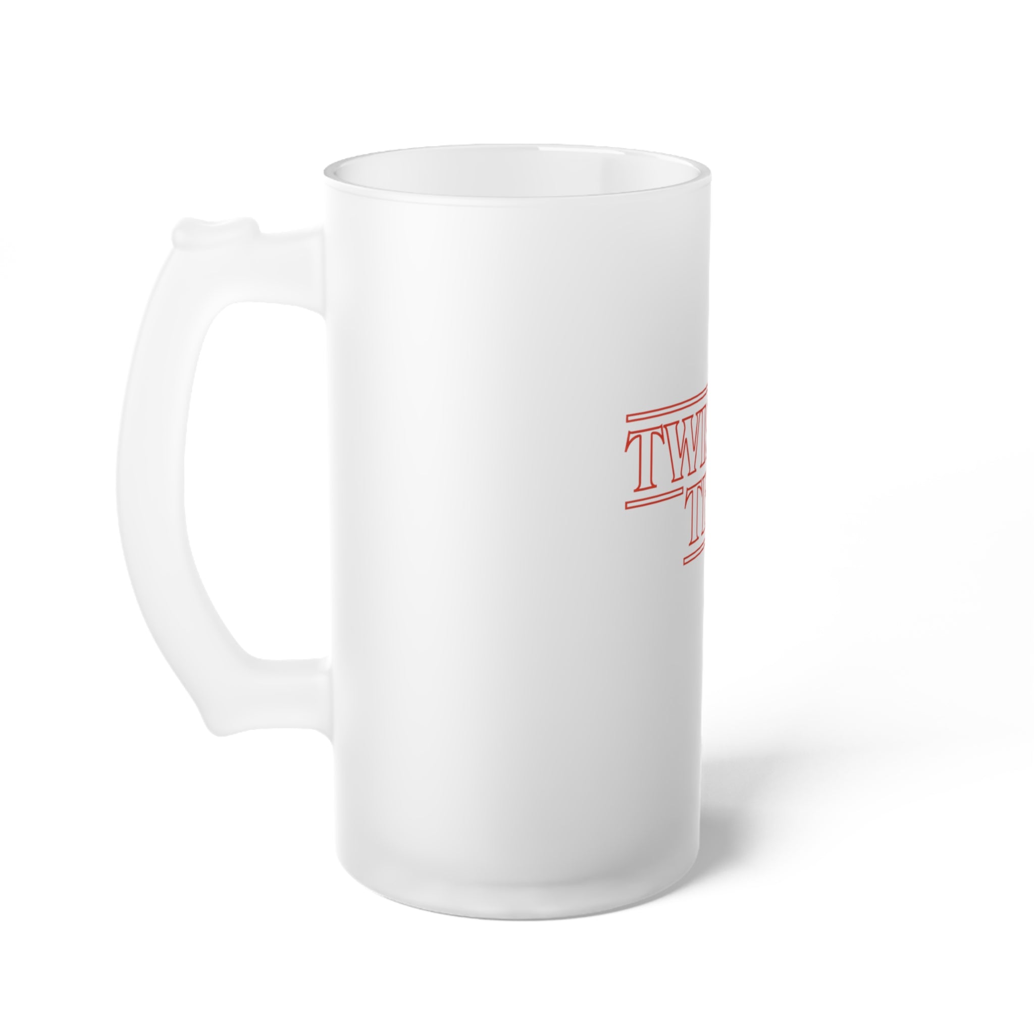 Twisted Tees Red Logo Frosted Glass Beer Mug