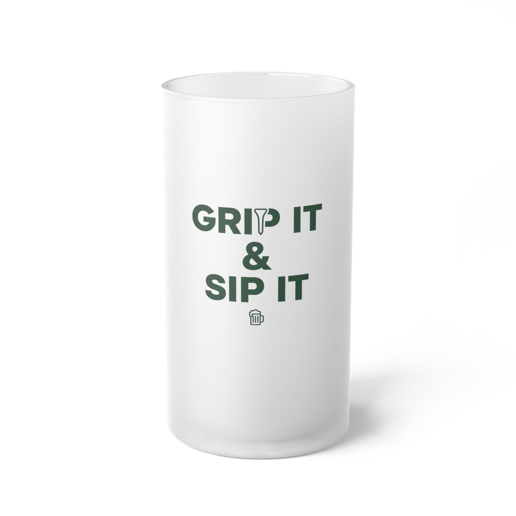 Grip it and Sip it Frosted Glass Beer Mug