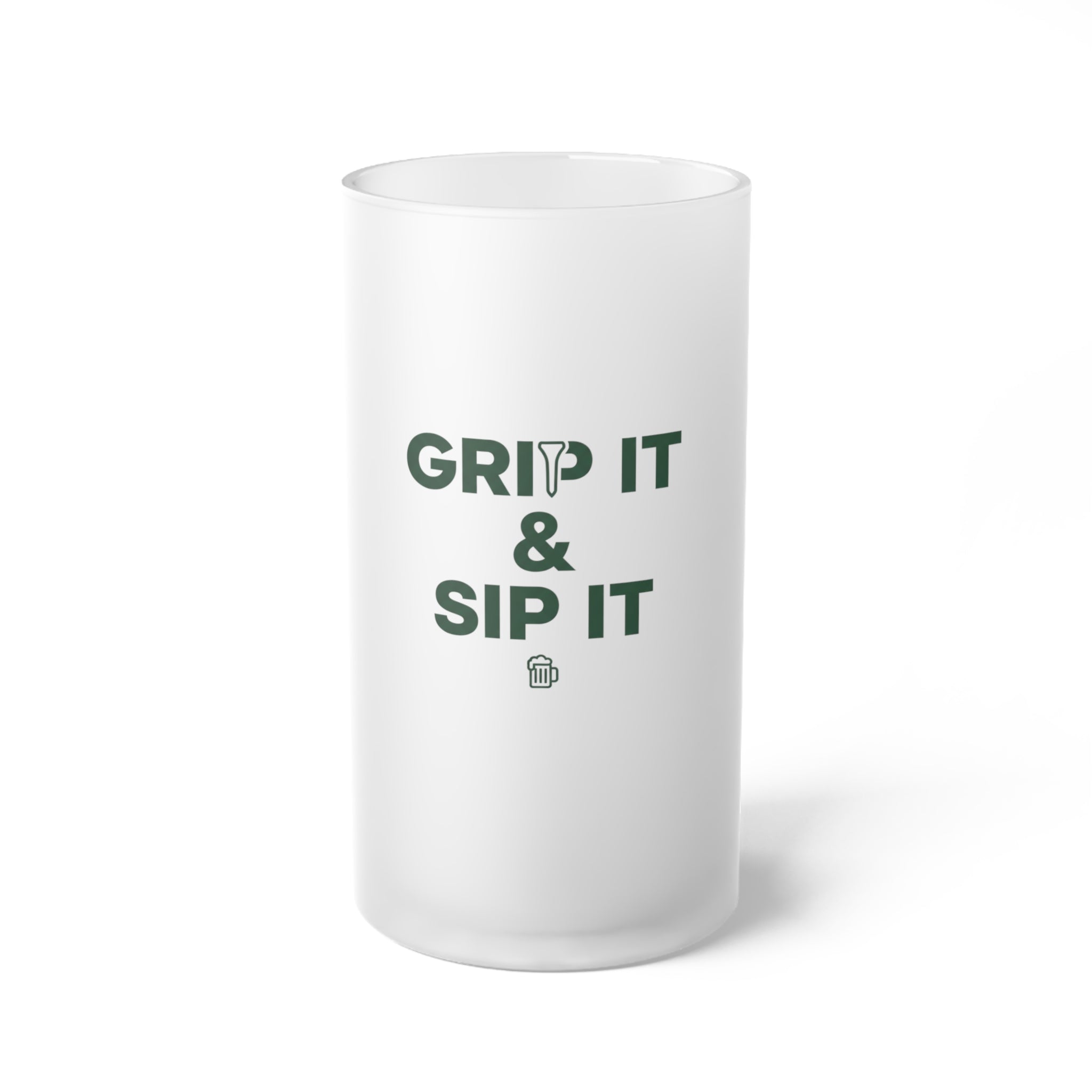 Grip it and Sip it Frosted Glass Beer Mug