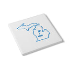 Michigan Blue Silhouette Ceramic Coaster