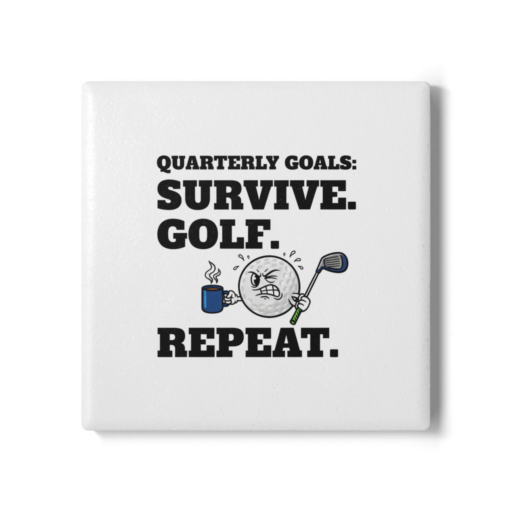 Survive. Golf. Repeat. Ceramic Coaster