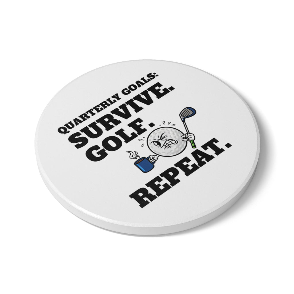 Survive. Golf. Repeat. Ceramic Coaster