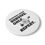 Survive. Golf. Repeat. Ceramic Coaster