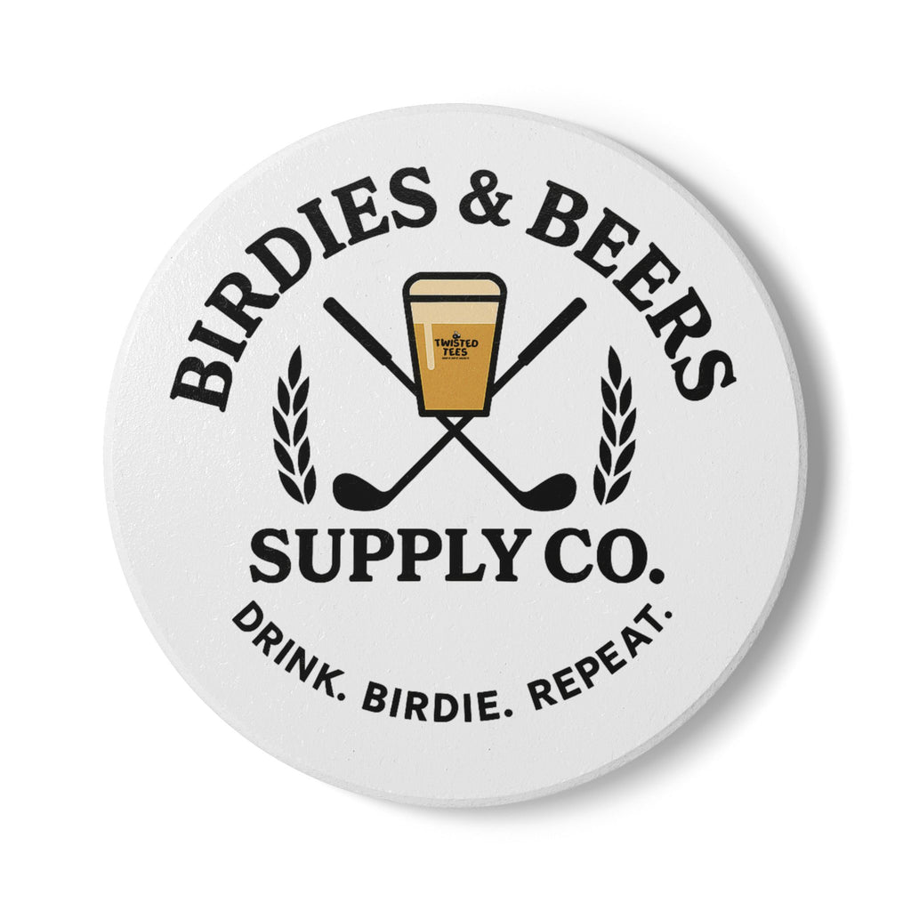 Birdies and Beers Ceramic Coaster