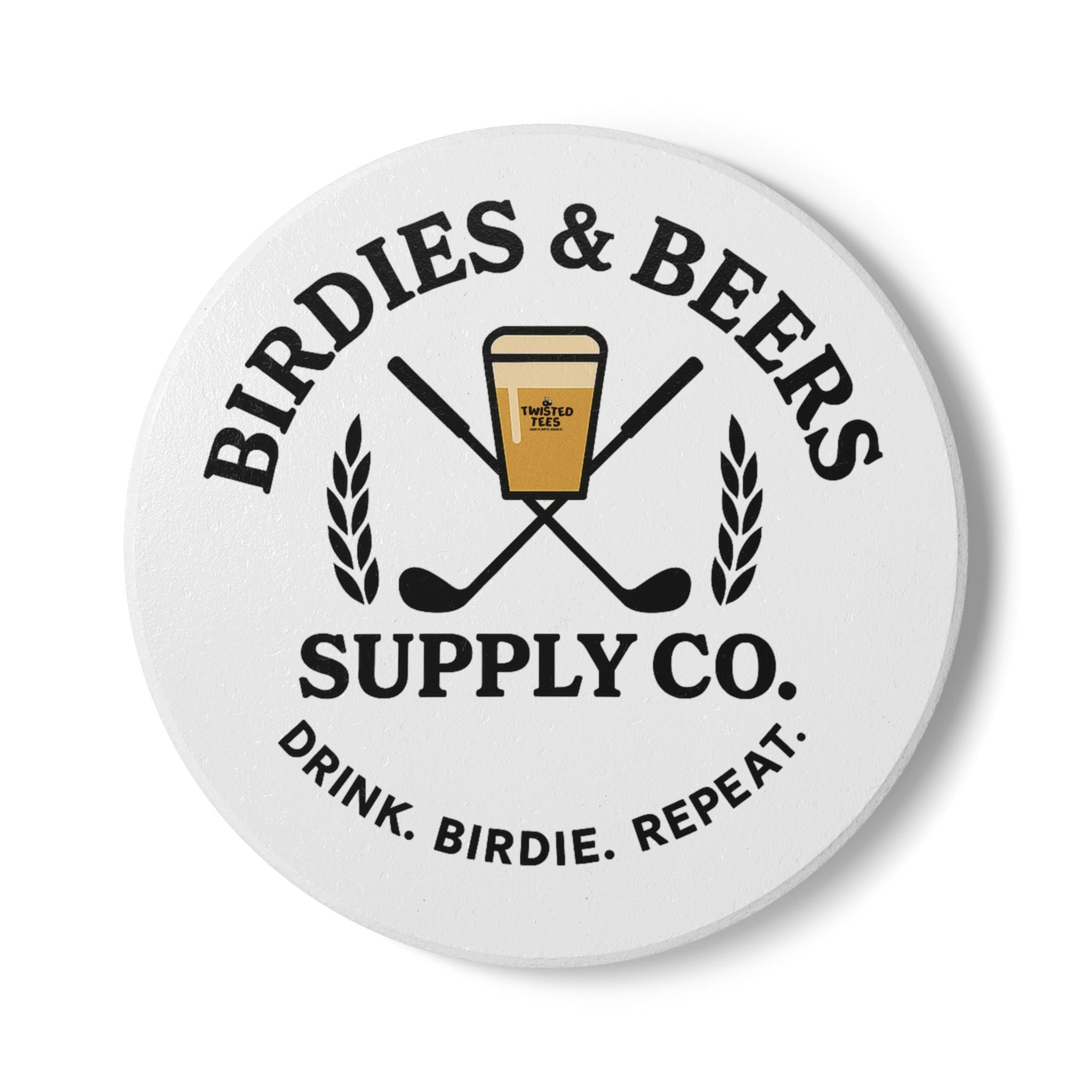 Birdies and Beers Ceramic Coaster