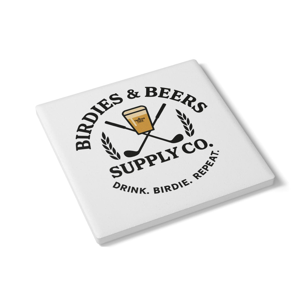 Birdies and Beers Ceramic Coaster