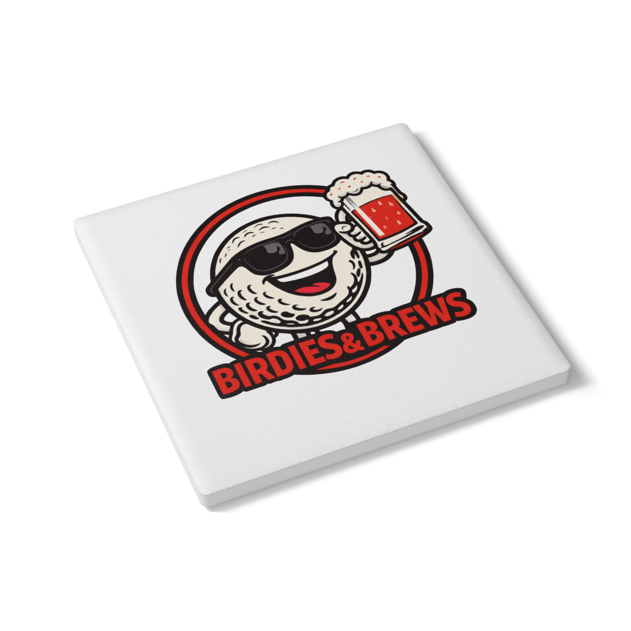 Birdies and Brews Ceramic Coaster