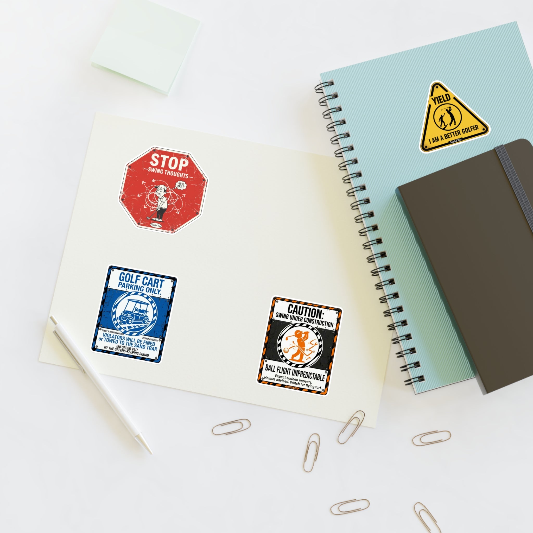 Golf Construction Die Cut Stickers