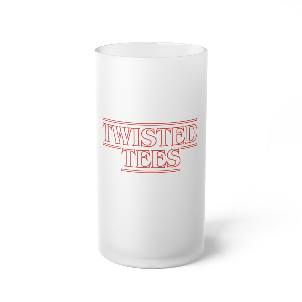 Twisted Tees Red Logo Frosted Glass Beer Mug