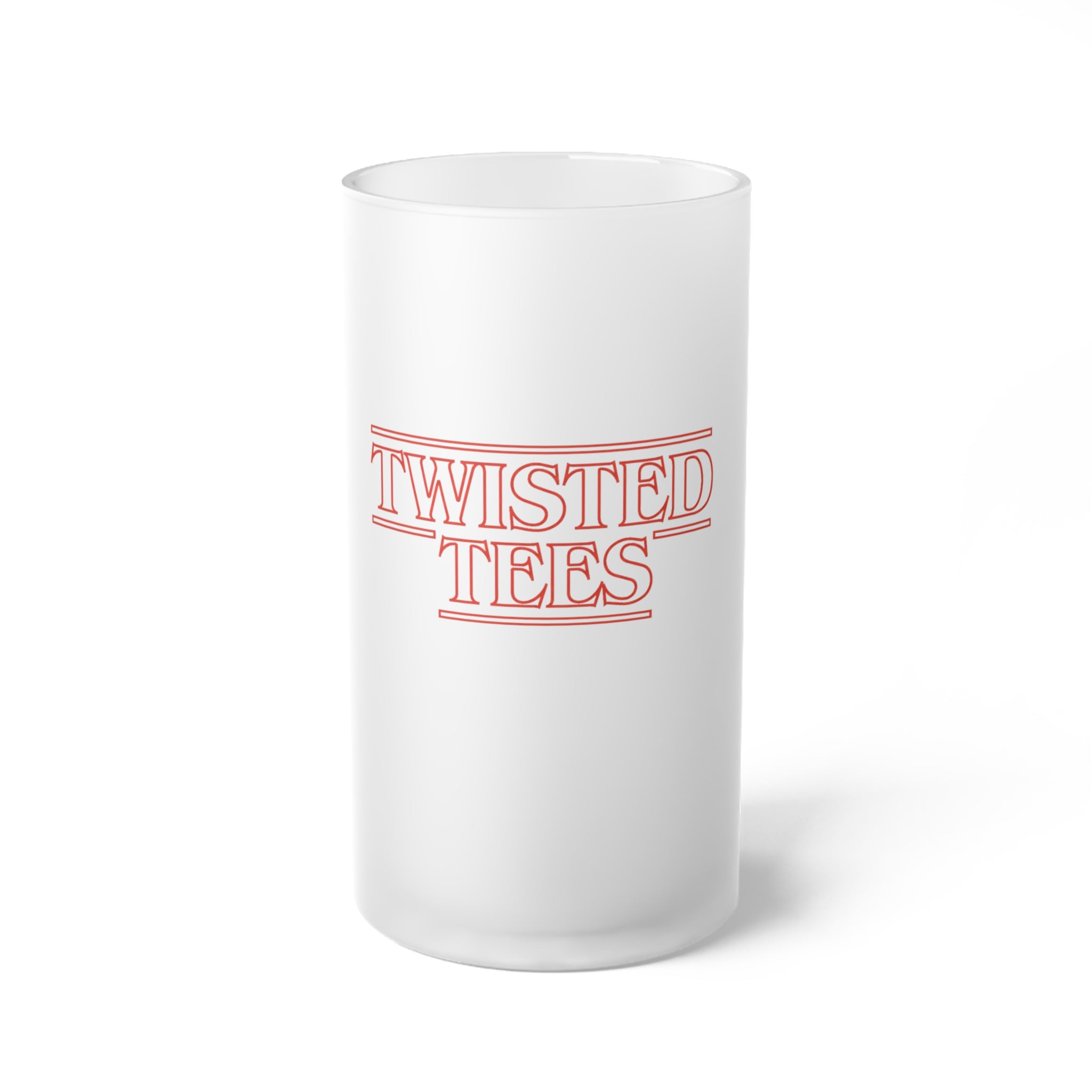 Twisted Tees Red Logo Frosted Glass Beer Mug