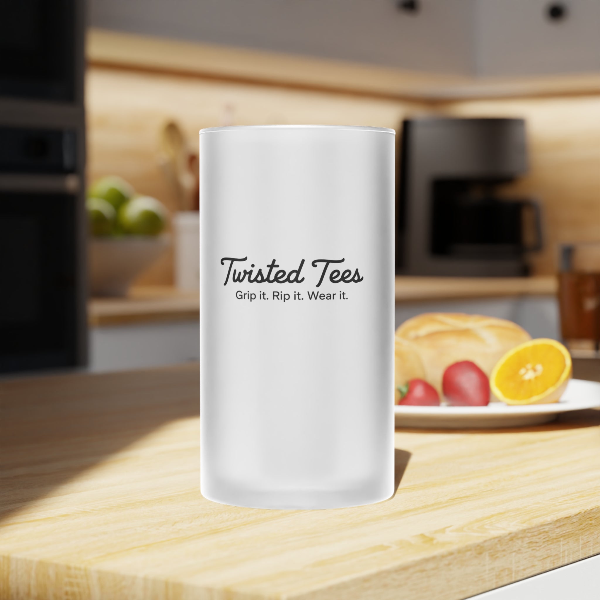 Twisted Tees Country Club Logo Frosted Glass Beer Mug