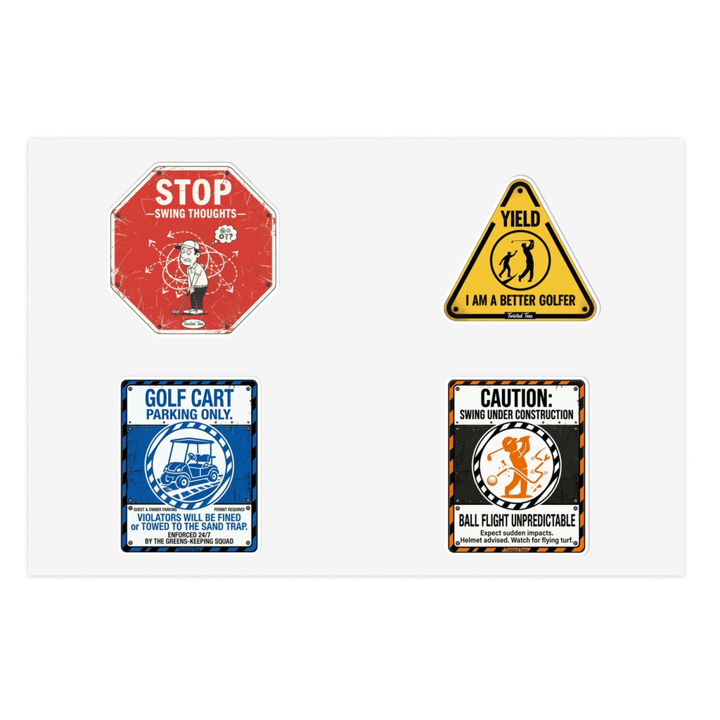 Golf Construction Die Cut Stickers