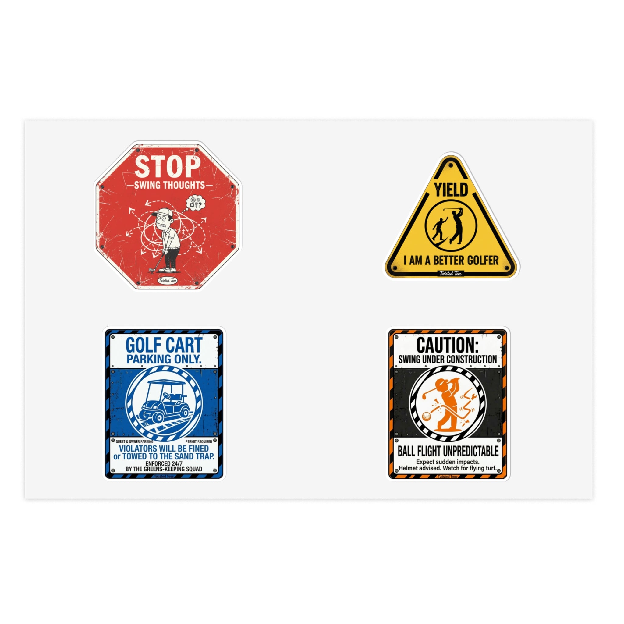 Golf Construction Die Cut Stickers