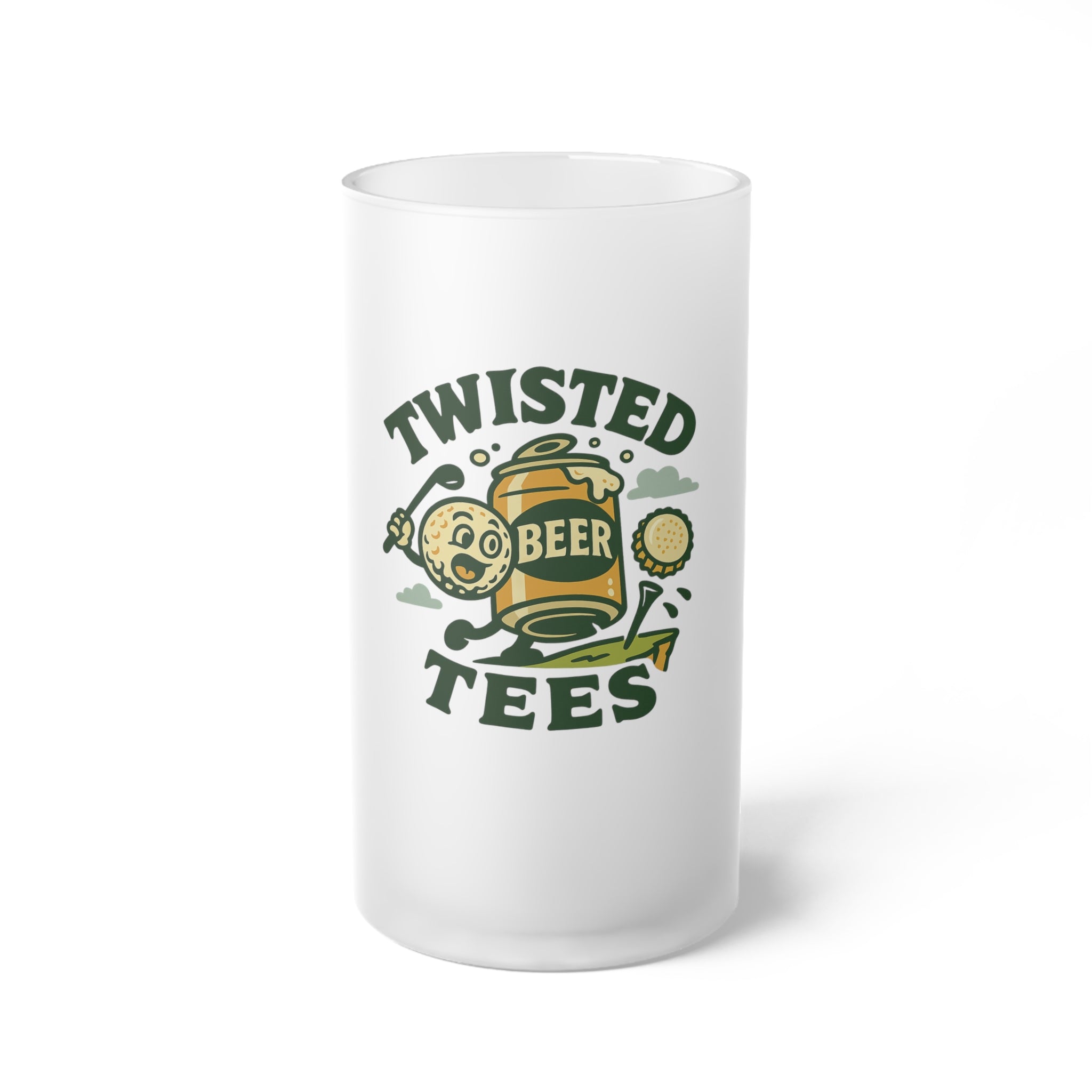 Twisted Tees Beer Can Frosted Glass Beer Mug