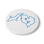 Michigan Blue Silhouette Ceramic Coaster