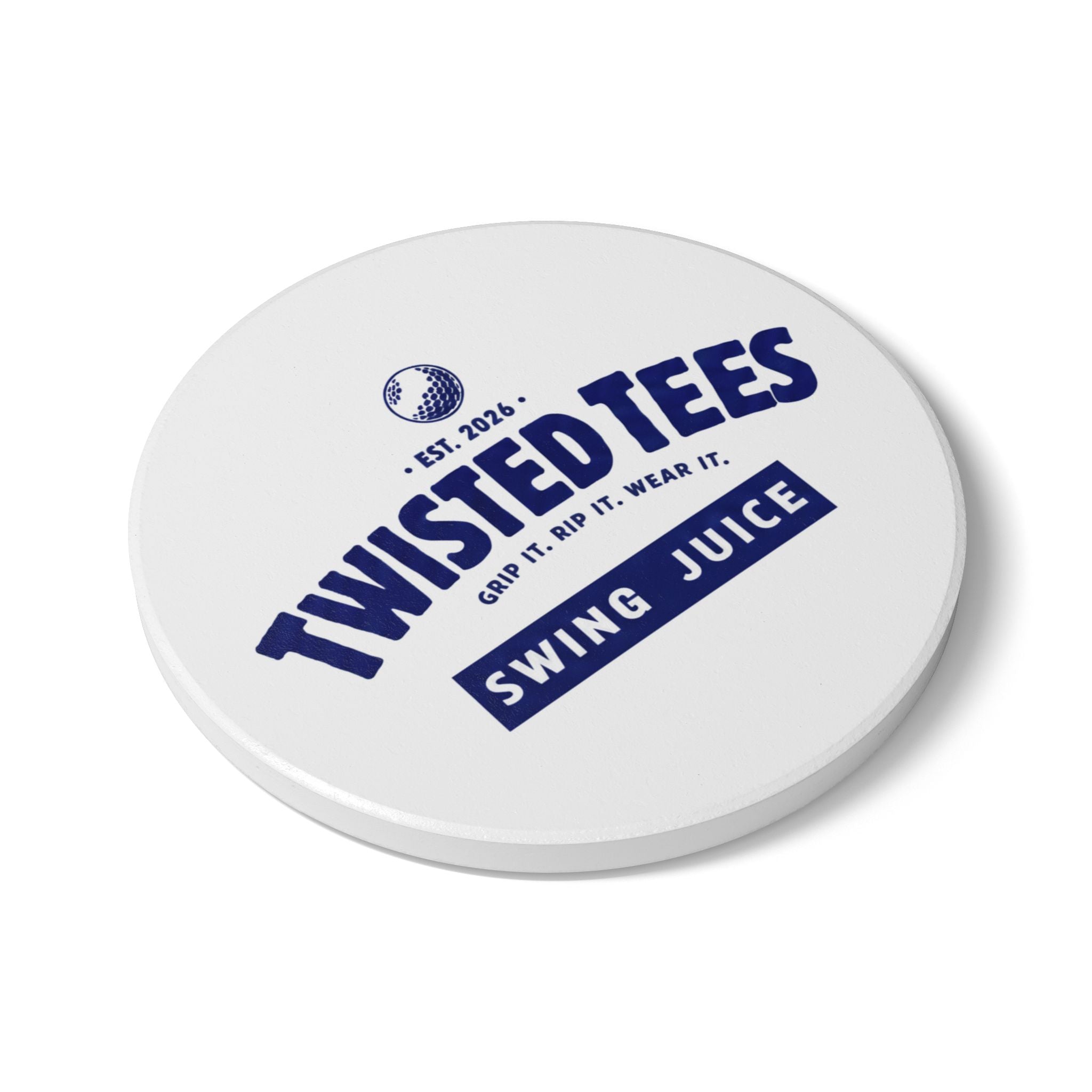 Twisted Tees Blue Logo Ceramic Coaster