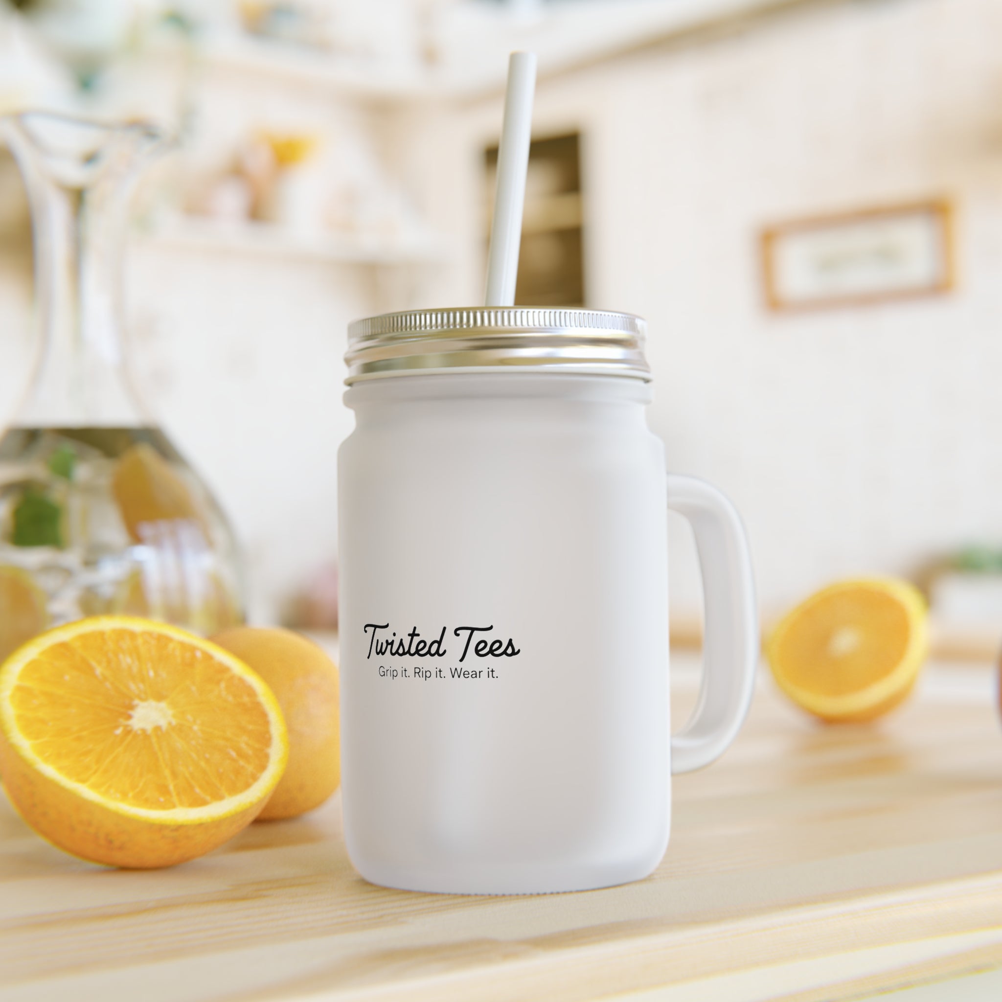 Twisted Tees Country Club Logo Mason Jar