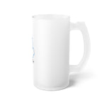 Michigan Blue Silhouette Frosted Glass Beer Mug