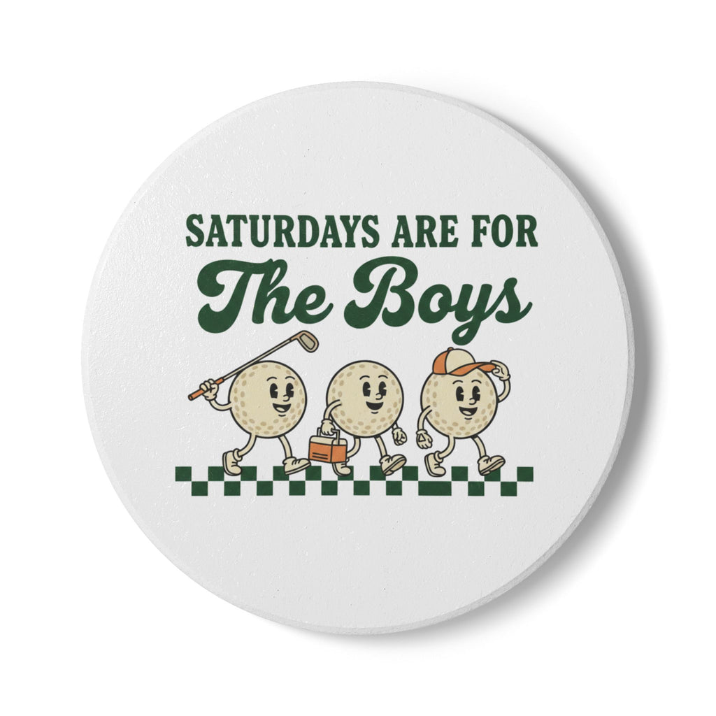 Saturdays are for the Boys Ceramic Coaster