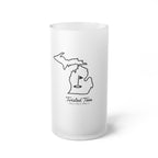 Michigan Black Silhouette Frosted Glass Beer Mug
