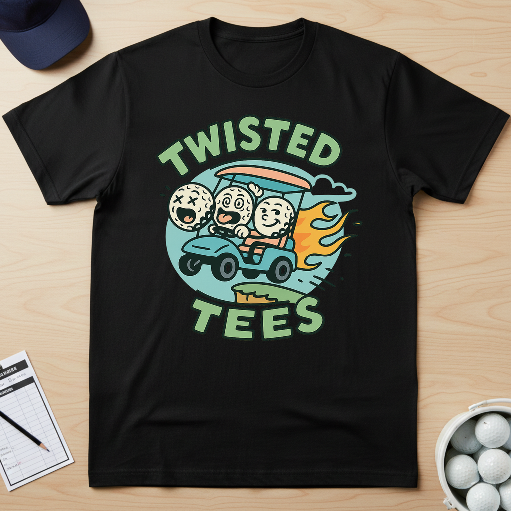 Twisted Tees Golf Cart Logo T-shirt