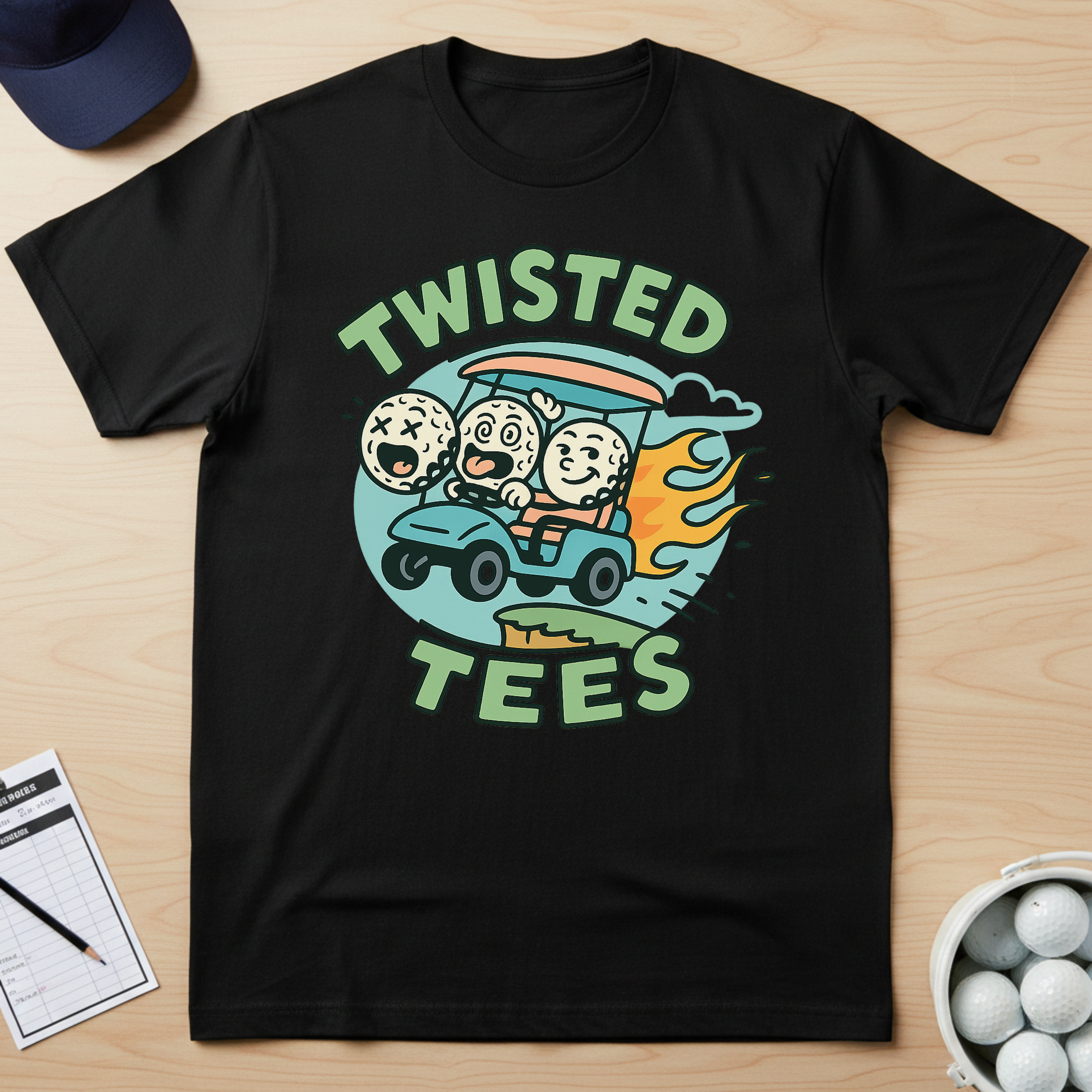 Twisted Tees Golf Cart Logo T-shirt