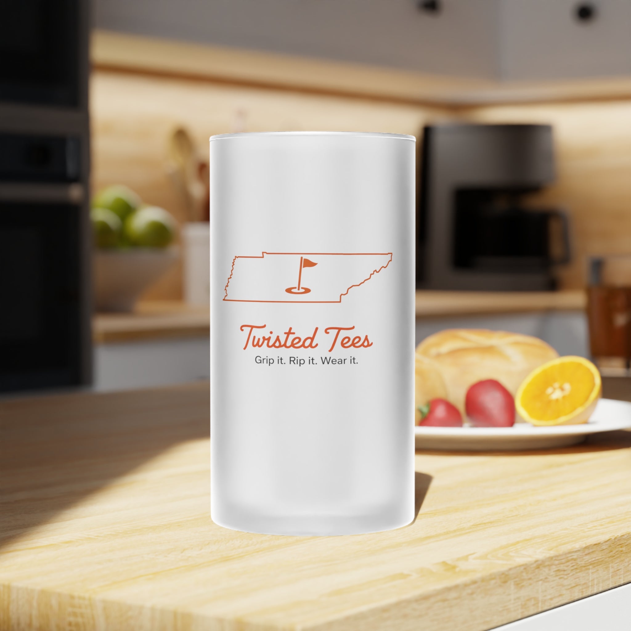 Tennessee Silhouette Frosted Glass Beer Mug