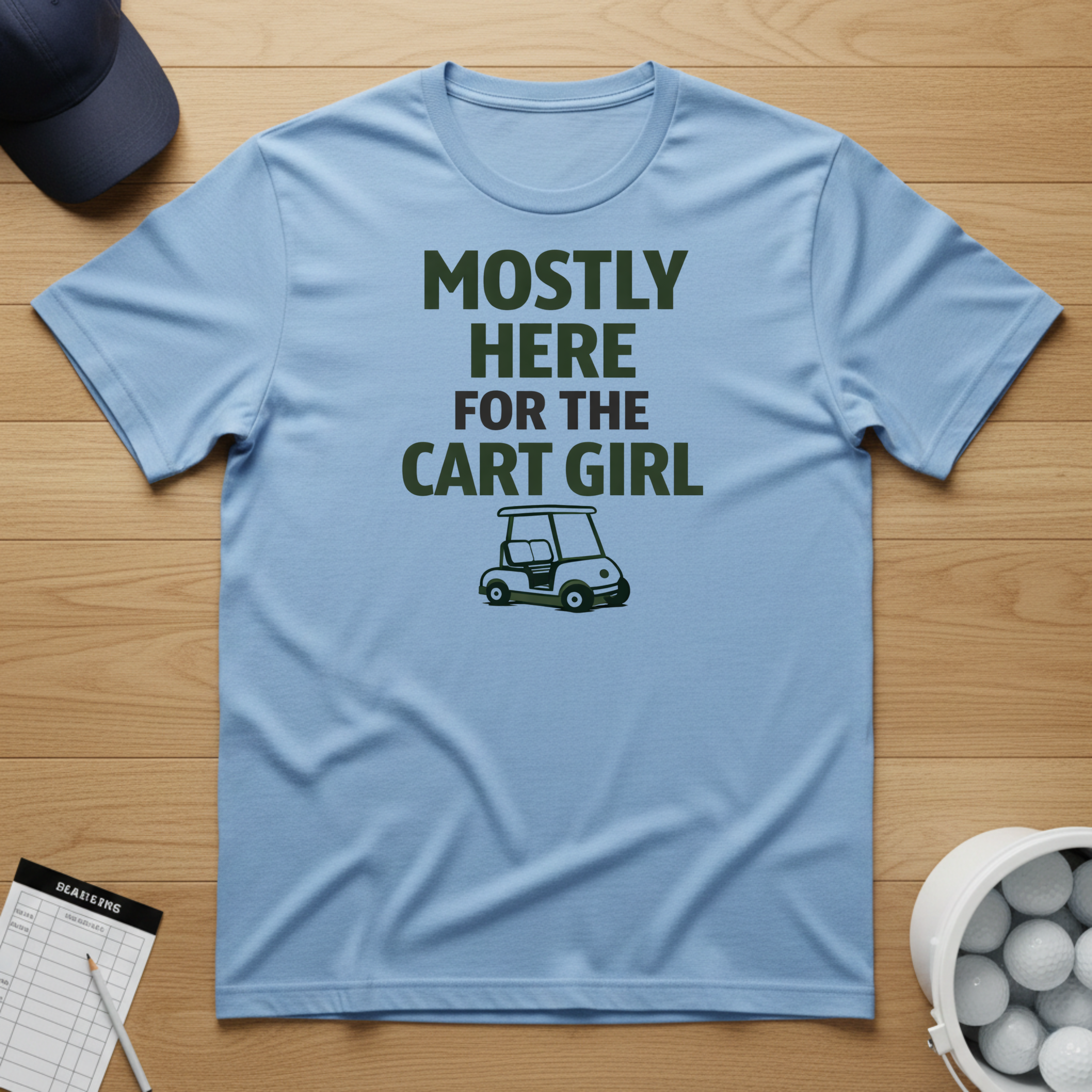 Mostly Here for the cart girl T-shirt