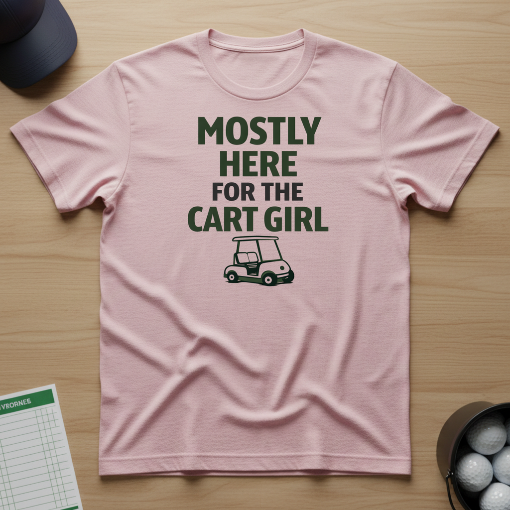 Mostly Here for the cart girl T-shirt