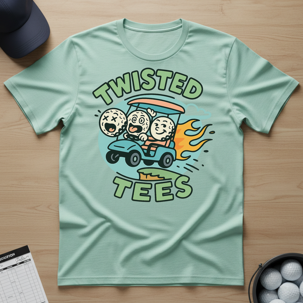 Twisted Tees Golf Cart Logo T-shirt
