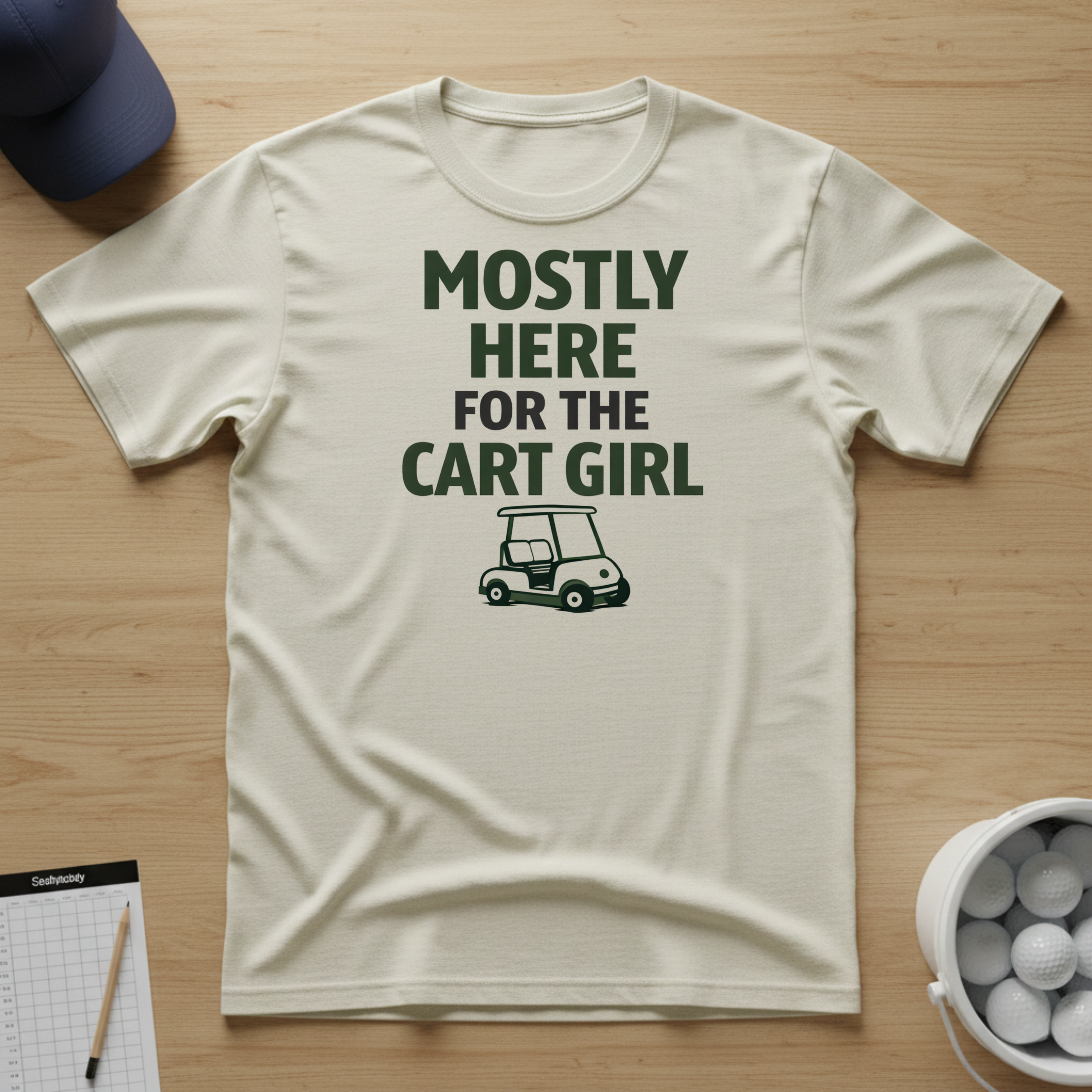 Mostly Here for the cart girl T-shirt