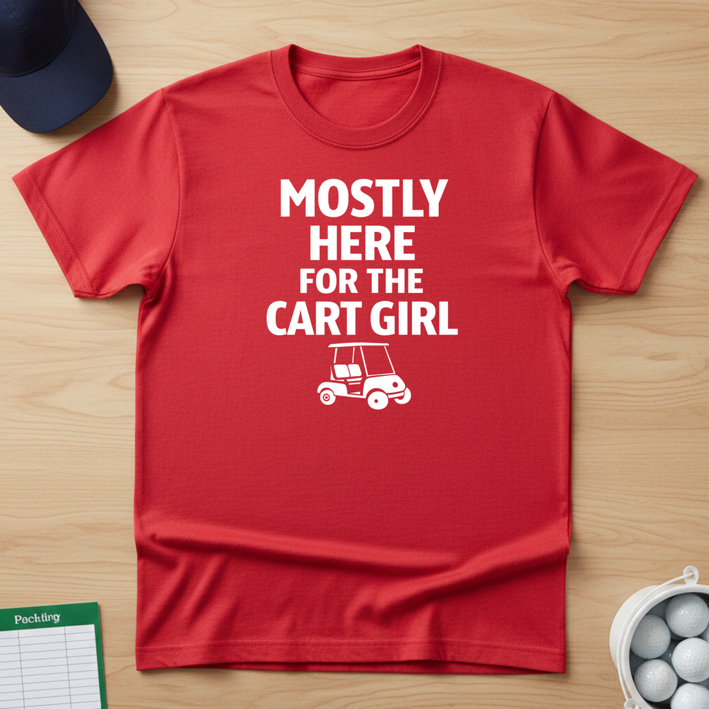 Mostly Here for the cart girl T-shirt