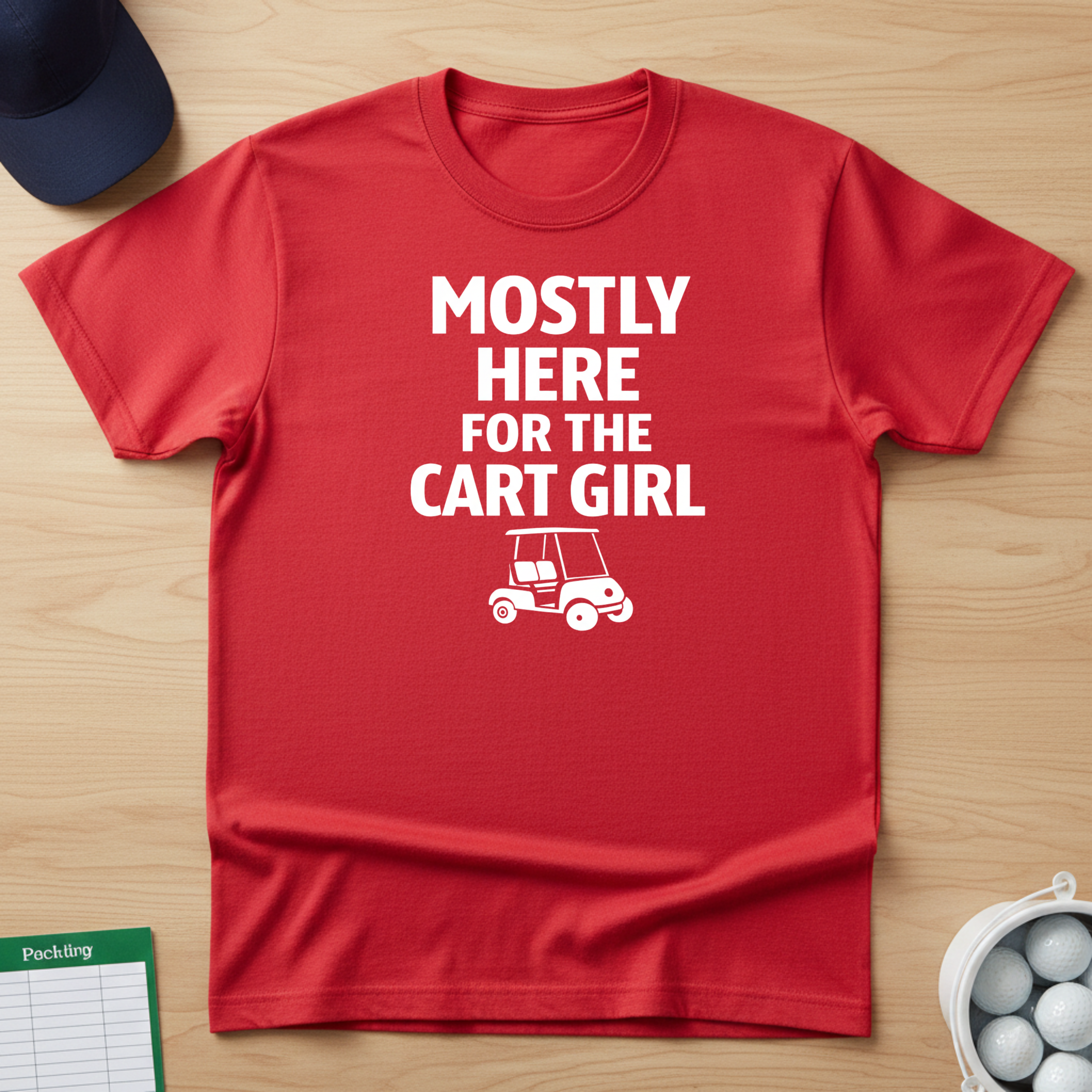 Mostly Here for the cart girl T-shirt
