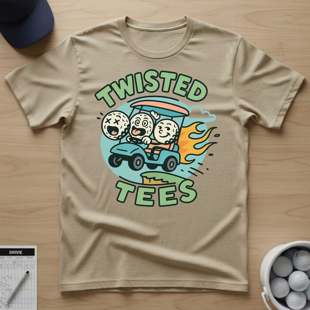 Twisted Tees Golf Cart Logo T-shirt