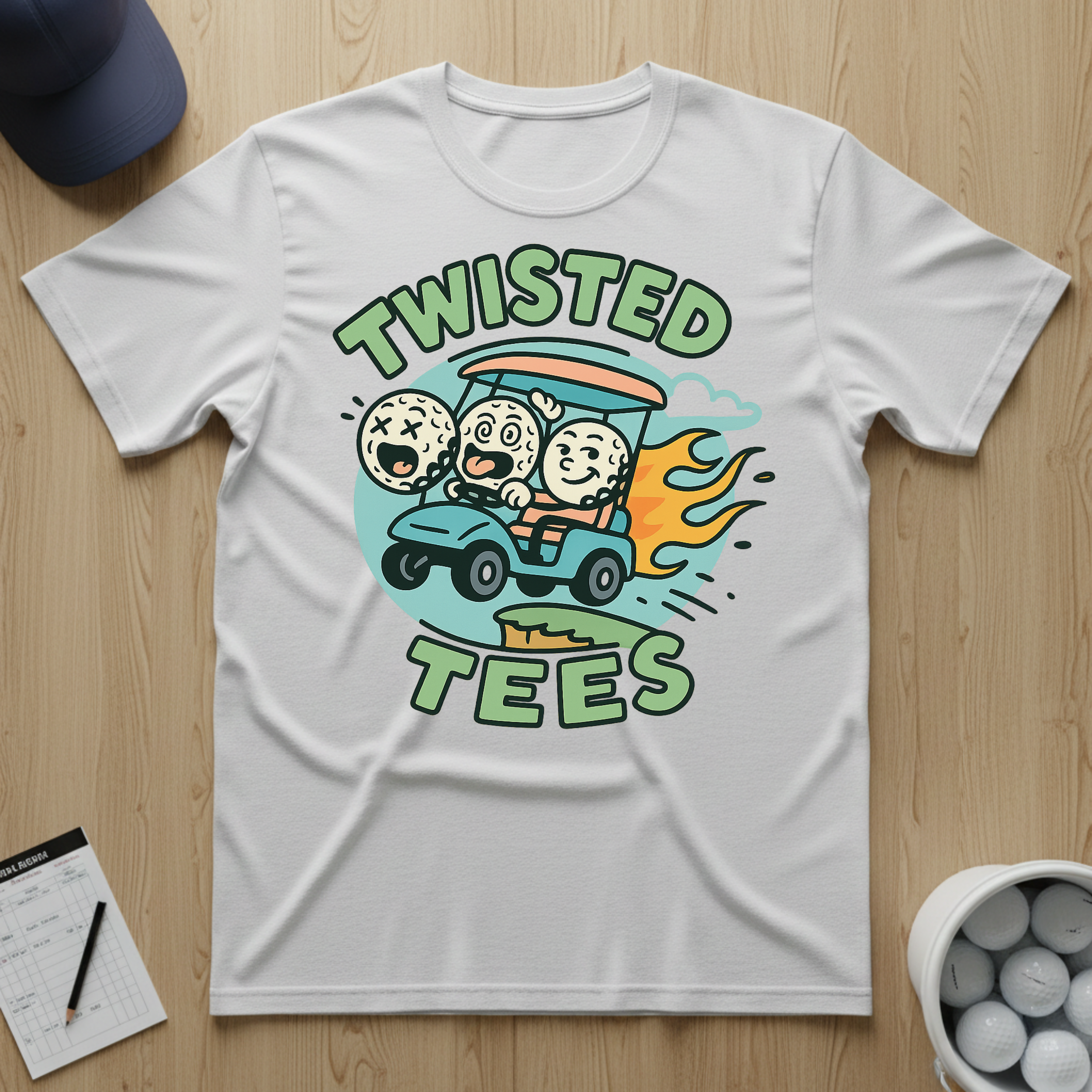 Twisted Tees Golf Cart Logo T-shirt