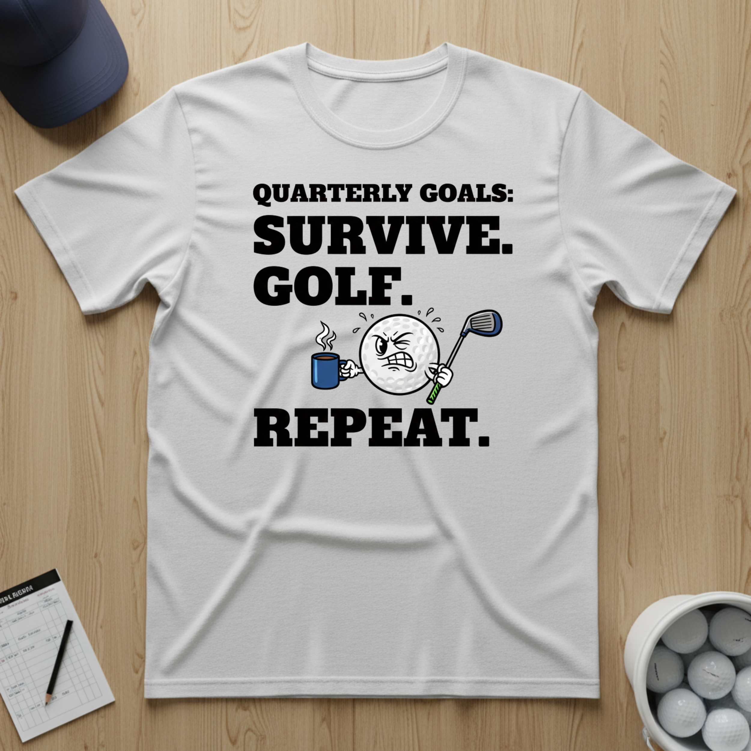 Survive. Golf. Repeat. T-shirt